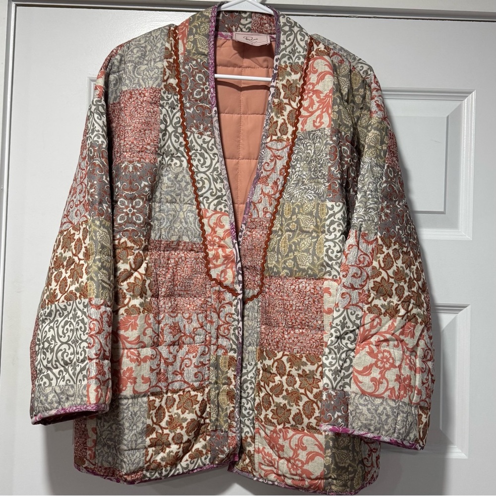 Patchwork Boho Open Front Jacket - image 2
